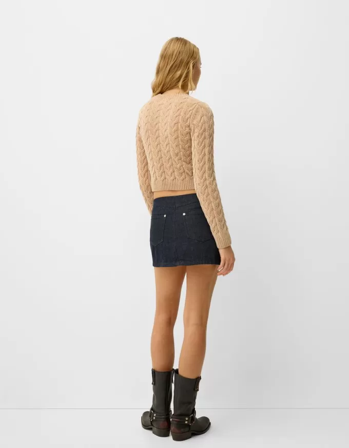 Cable-knit chenille sweater