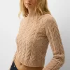 Cable-knit chenille sweater