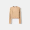 Cable-knit chenille sweater
