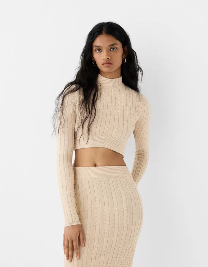 Cable-knit midi skirt Cable-knit midi skirt