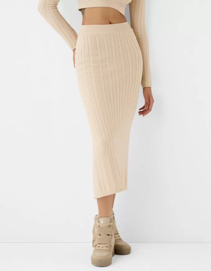 Cable-knit midi skirt Cable-knit midi skirt