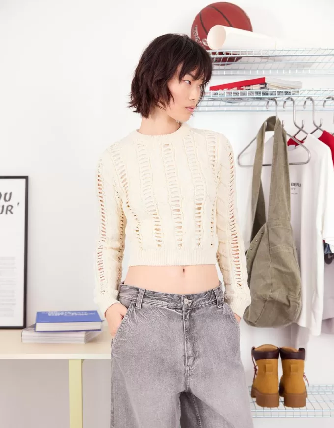Cable-knit sweater