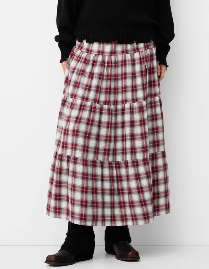 Check midi skirt Check midi skirt