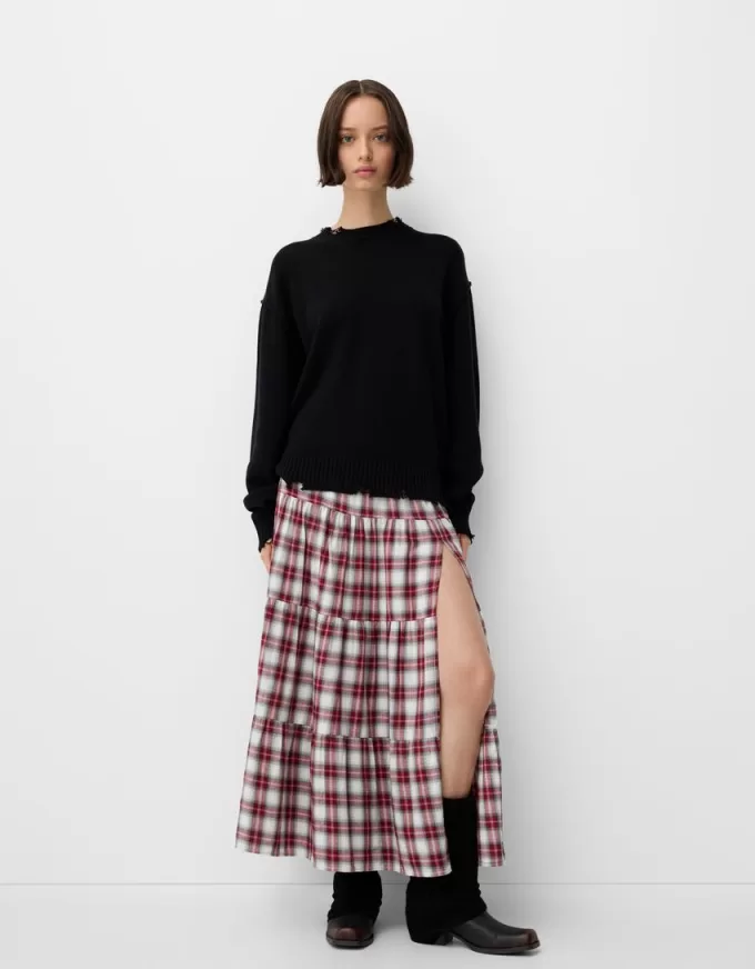 Check midi skirt Check midi skirt