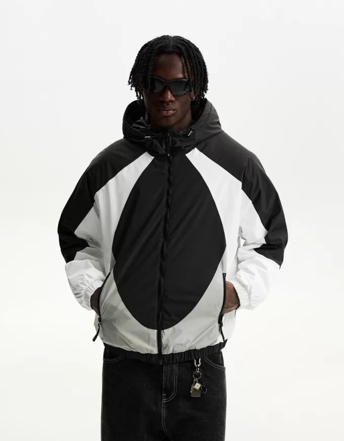 Color block quilted jacket