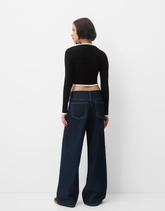 Contrast ribbed sweater