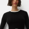 Contrast ribbed sweater