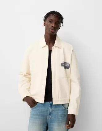 Cotton jacket with print