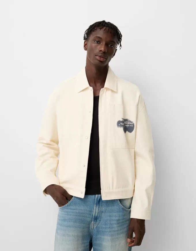 Cotton jacket with print