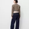 Cropped blazer with frayed hem Cropped blazer with frayed hem