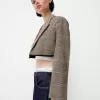 Cropped blazer with frayed hem Cropped blazer with frayed hem