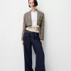 Cropped blazer with frayed hem Cropped blazer with frayed hem