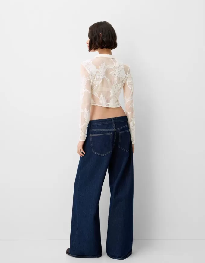 Cropped jacquard shirt Cropped jacquard shirt