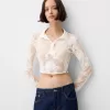 Cropped jacquard shirt Cropped jacquard shirt