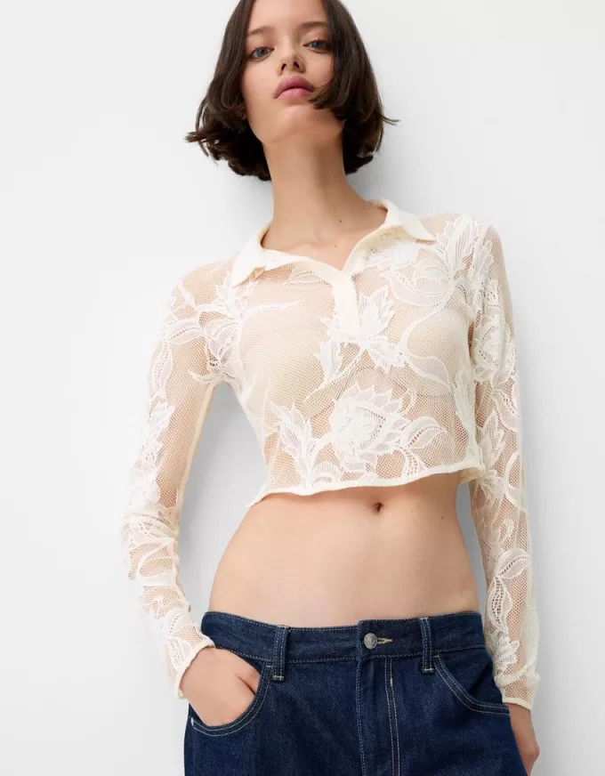 Cropped jacquard shirt Cropped jacquard shirt