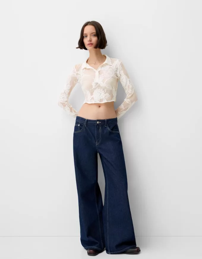 Cropped jacquard shirt Cropped jacquard shirt