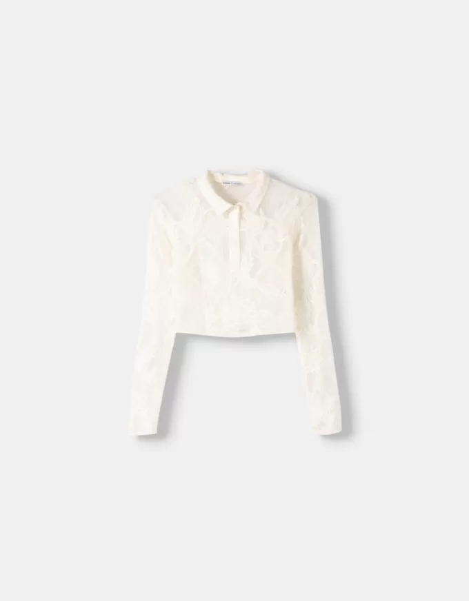 Cropped jacquard shirt Cropped jacquard shirt