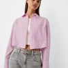 Cropped poplin shirt with pocket Cropped poplin shirt with pocket