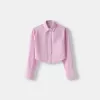 Cropped poplin shirt with pocket Cropped poplin shirt with pocket