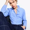 Cropped poplin shirt with ties Cropped poplin shirt with ties