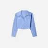 Cropped poplin shirt with ties Cropped poplin shirt with ties
