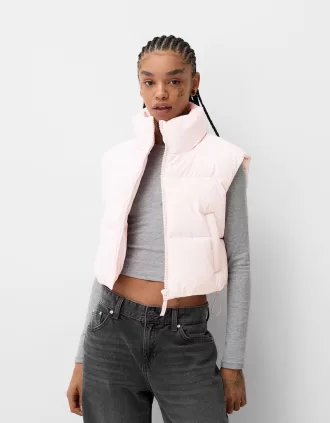 Cropped puffer vest