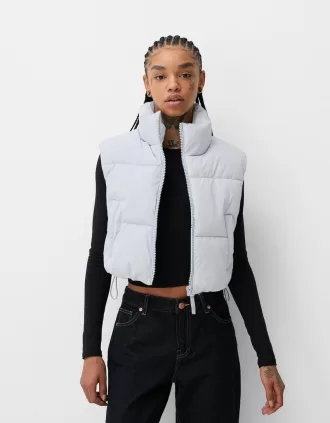 Cropped puffer vest