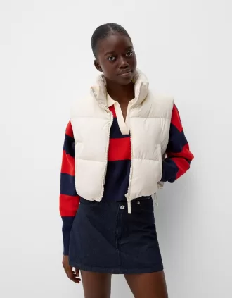 Cropped puffer vest