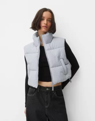 Cropped puffer vest