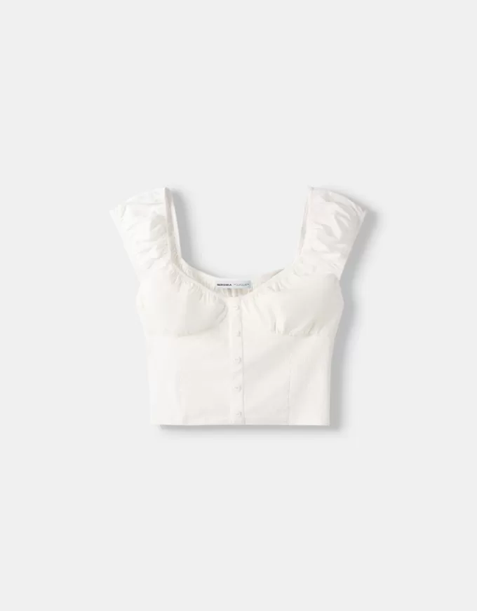 Cropped shirt with buttons Cropped shirt with buttons