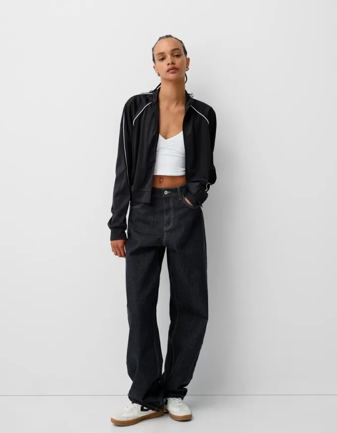 Cropped sweatshirt with zipper Cropped sweatshirt with zipper