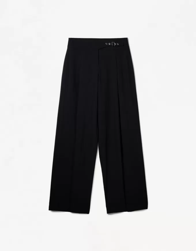 Darted pants with buckle Darted pants with buckle