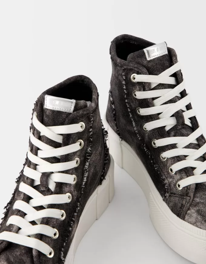 Denim high-top sneakers Denim high-top sneakers