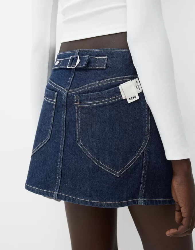 Denim mini skirt