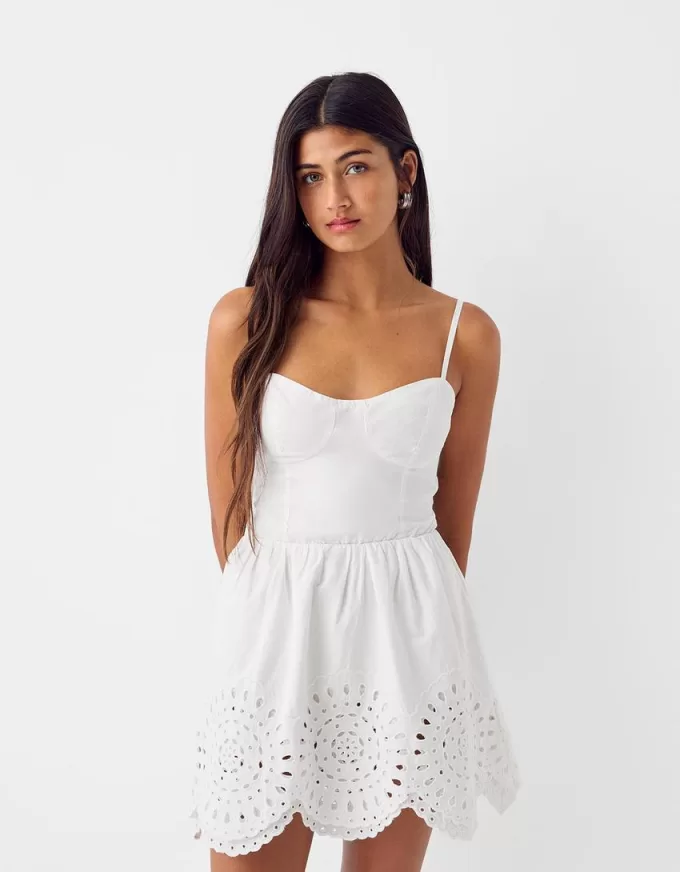Die-cut flared mini dress Die-cut flared mini dress