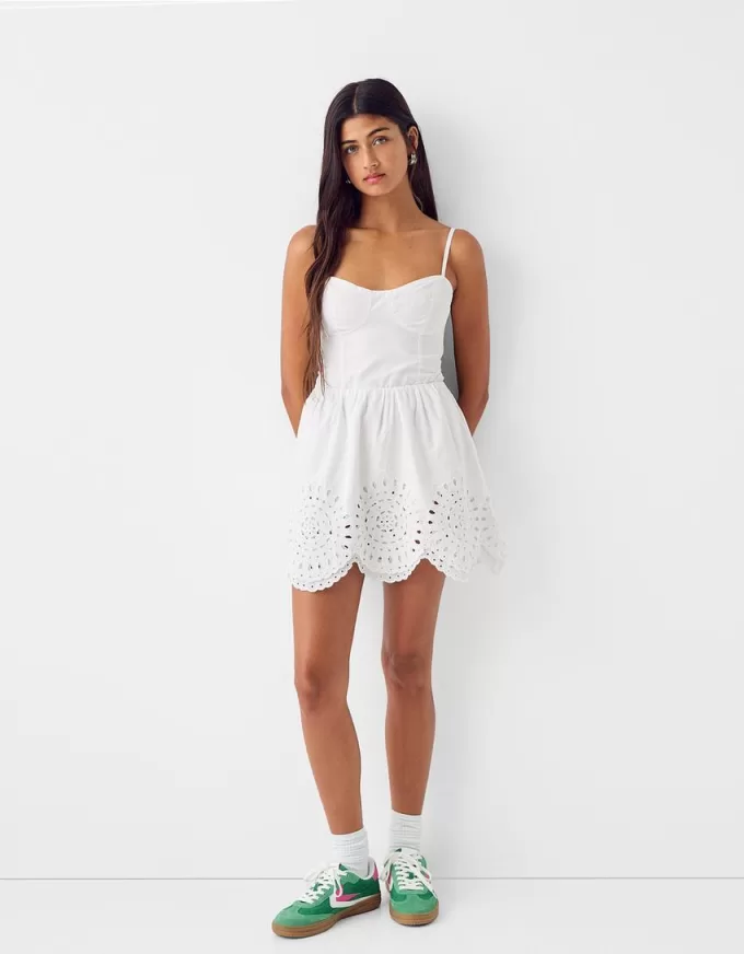 Die-cut flared mini dress Die-cut flared mini dress