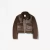 Double-sided jacket with faux shearling sleeves Double-sided jacket with faux shearling sleeves