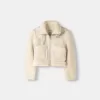 Double-sided jacket with faux shearling sleeves Double-sided jacket with faux shearling sleeves