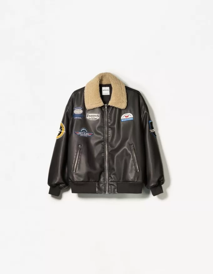Double-sided jacket with patches Double-sided jacket with patches