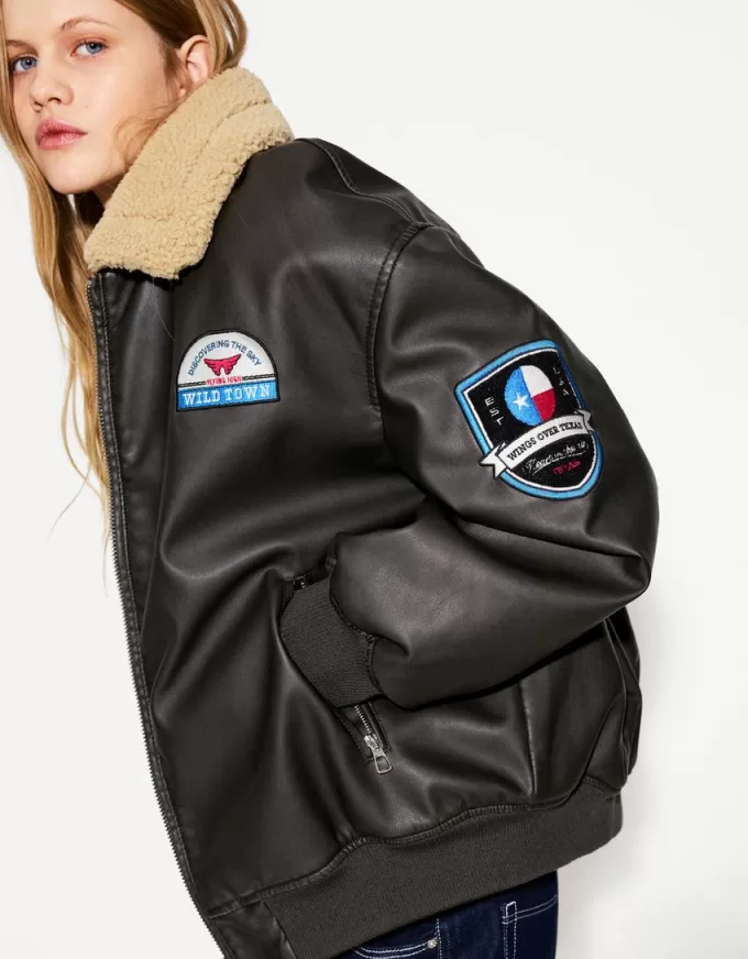 Double-sided jacket with patches Double-sided jacket with patches