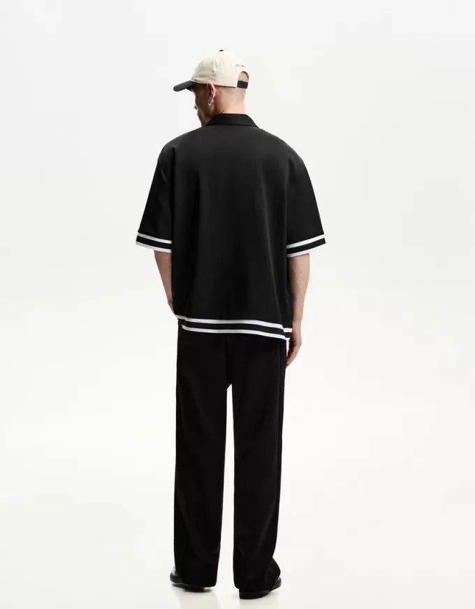 Embroidered short sleeve boxy fit shirt