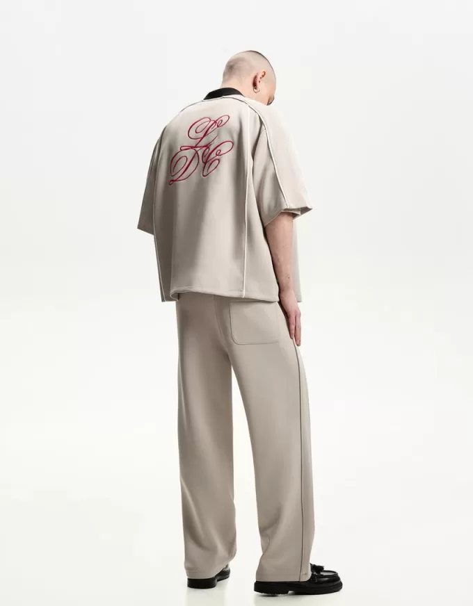 Embroidered short sleeve boxy fit shirt