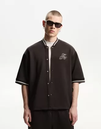 Embroidered short sleeve boxy fit shirt