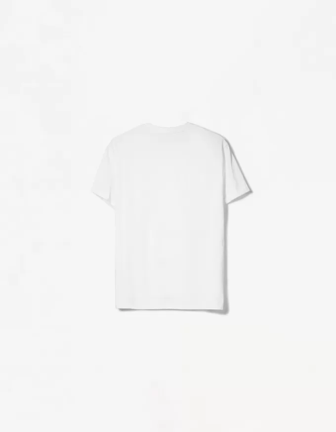 Embroidered short sleeve roll-up T-shirt Embroidered short sleeve roll-up T-shirt