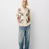 Embroidered short sleeve shirt