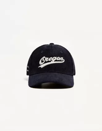 Embroidered sporty corduroy cap Embroidered sporty corduroy cap