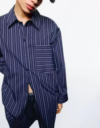 Extra-long striped shirt