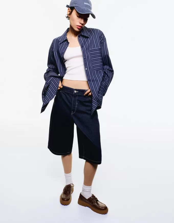 Extra-long striped shirt Extra-long striped shirt