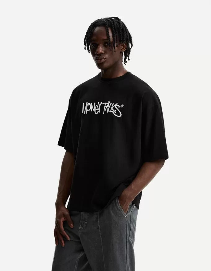 Extra-loose short sleeve T-shirt with print Extra-loose short sleeve T-shirt with print