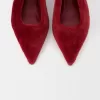 Faux fur kitten-heel slingback shoes